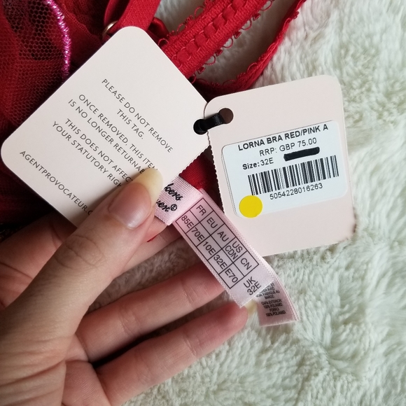 Agent Provocateur Lorna Red and Pink Bra (32E) - Picture 4 of 4